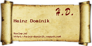 Heinz Dominik névjegykártya